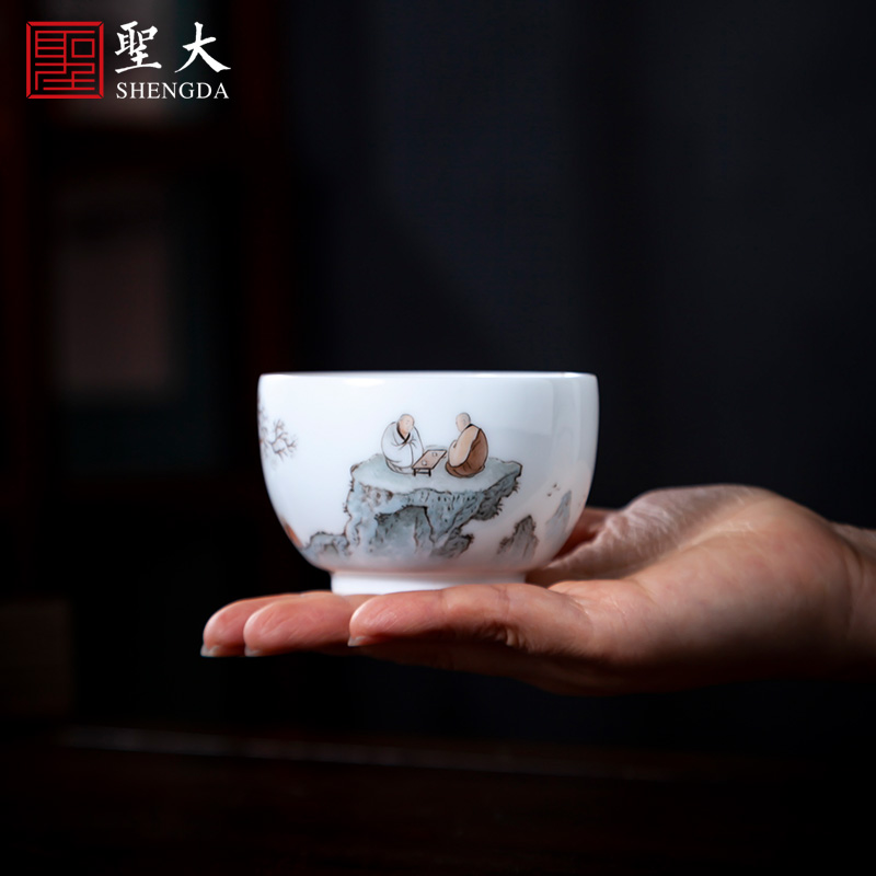 Santa teacups hand - made ceramic kung fu new see colour character master cup all hand jingdezhen tea sample tea cup single CPU