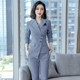 Shi Luya blue plaid suit suit female spring and autumn long-sleeved fashion lady temperament goddess fan president suit trousers Shi Luya blue plaid suit suit female spring and autumn long-sleeved fashion lady temperament goddess fan president suit trousers