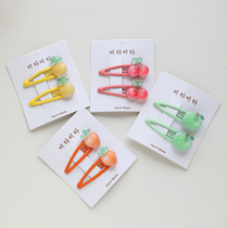 Korean version of Fruit children hairclip baby hairpin little girl broken hairclip girl Bangar clip not hurt hair headgear