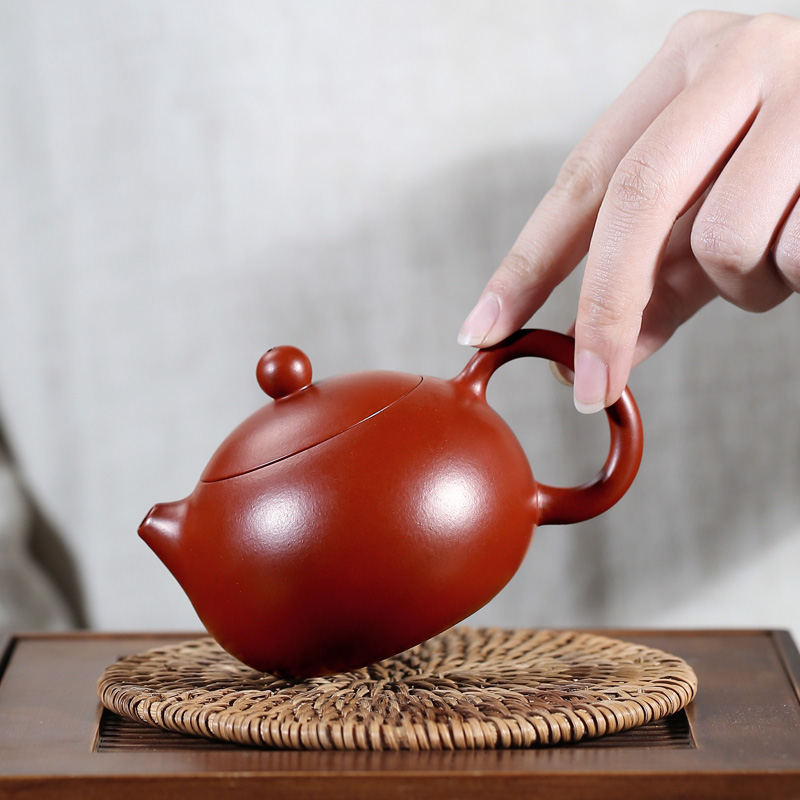 不亦乐壶宜兴紫砂壶吴荣华纯全手工大红袍朱泥西施壶茶壶茶具套装