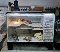 Turtle cylinder Fish tank row cylinder Glass turtle cylinder 60 side filter tank with sun table Cylinder head cylinder bottom valve door drainage Golden turtle villa