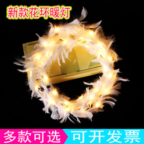 New luminous garland headdress feather antler hairband headband Childrens clothing to play small gifts party concert props