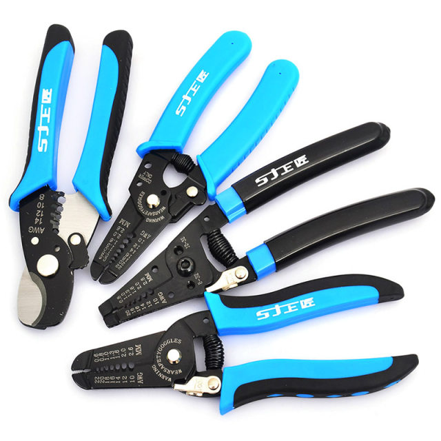 Shangjiang Wire Stripping Pliers Multifunctional Electrician Wire Stripping Pliers Wire Pulling Pliers Cable Scissors Professional Grade Optical Fiber Wire Breakers