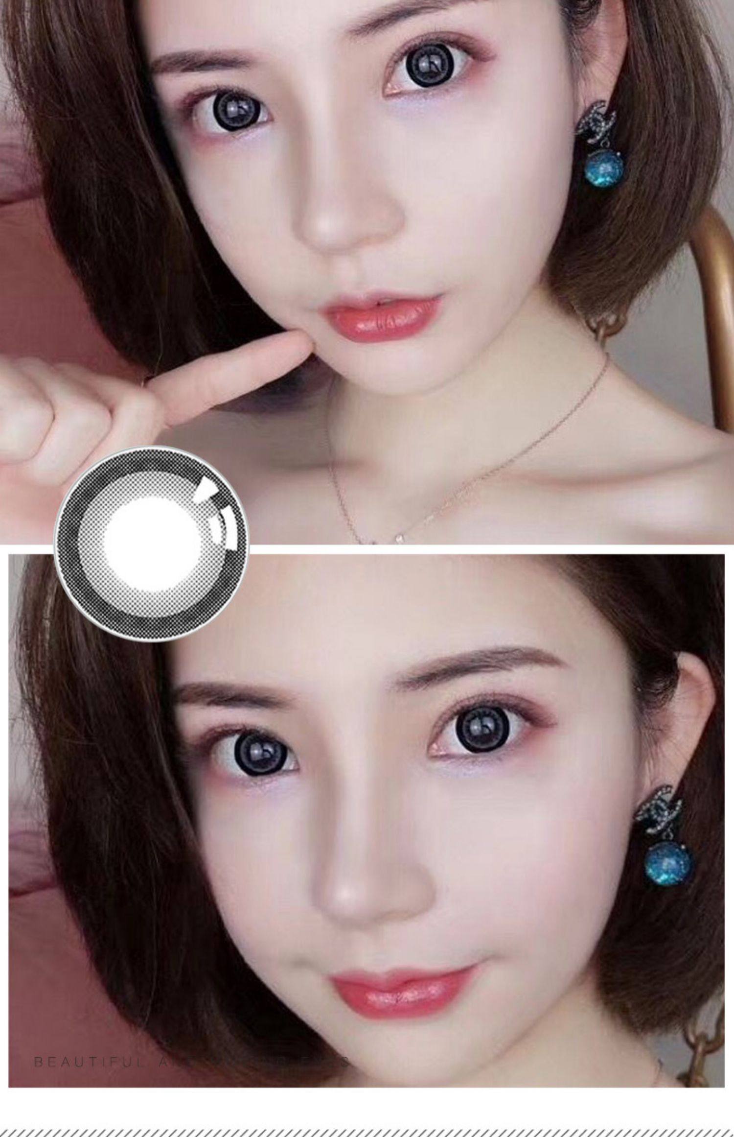 缇娜美瞳正品虹膜绿混血隐形眼镜