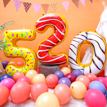 Donuts digital cartoon balloon childrens birthday baby 100 days full moon decoration creative background wall layout