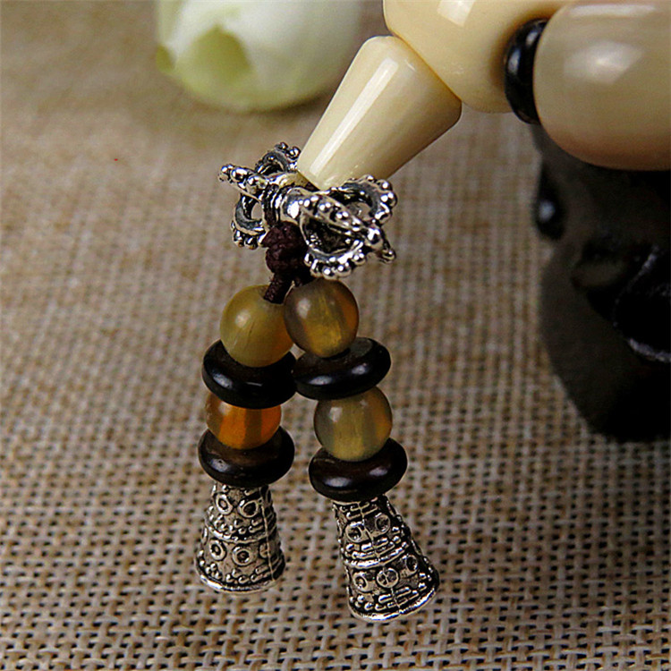 正宗牦牛角手串桶珠藏式民族风男女款精品水牛角手链佛珠文玩饰品