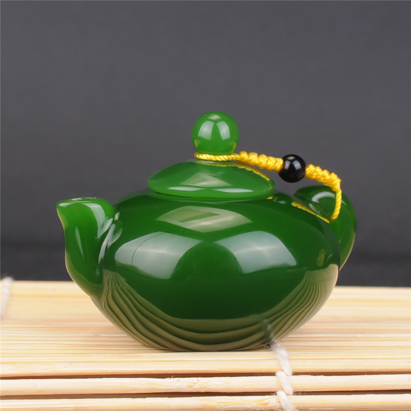 jade jade jadeware xinjiang hetian jade jasper hand pot with spinach green jasper pot hand play piece water jug ​​small