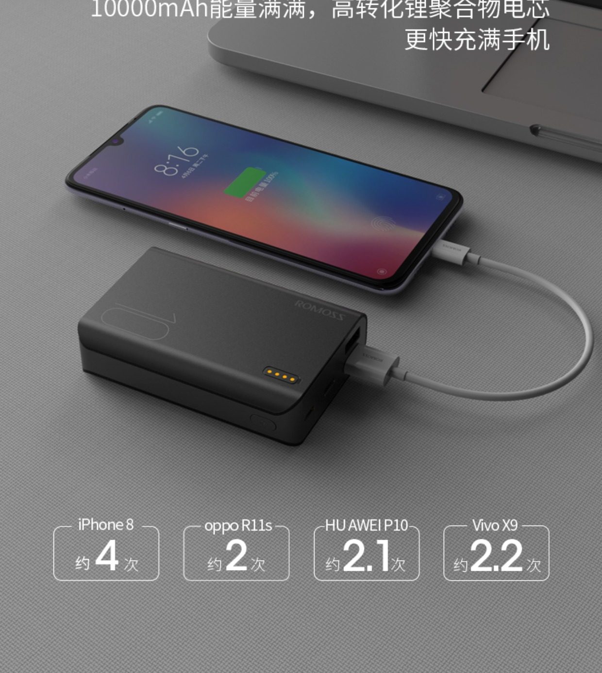 七千猫罗马仕sense4s充电宝小巧便携mini迷你轻薄移动电源通用