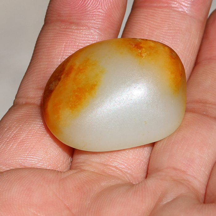 正宗新疆和田玉籽料真皮洒金皮白玉玉龙河无修无染精品小原石玩料