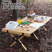 Camping Table Folding Egg Rolls Table Light Light Weight Outdoor Barbecue Table Equipped Portable Pendulum Stall Table Wild Tea