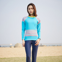 Foreign trade factory quality sunscreen bathing suit Womens long-sleeved split quick-drying wetsuit Adult snorkeling surfing jellyfish suit