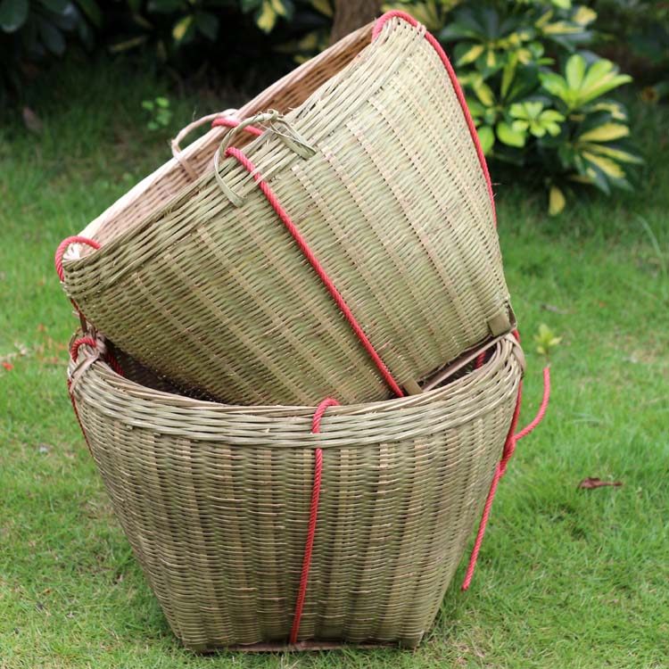 竹编箩筐手工竹编丰收箩筐粮食收纳筐竹箩筐农家乐采摘箩筐淘米筐