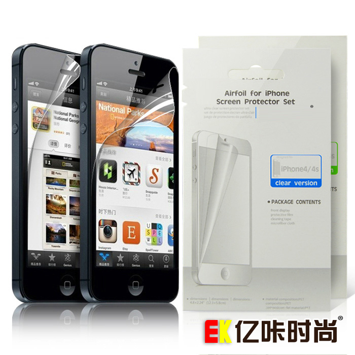 EK正品 iphone4/4S贴膜保护膜高清磨砂屏保苹果4手机屏幕膜 包邮产品展示图5