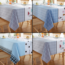 Net red tablecloth waterproof and oil-proof disposable Nordic ins coffee table round table rectangular living room household pvc tablecloth mat