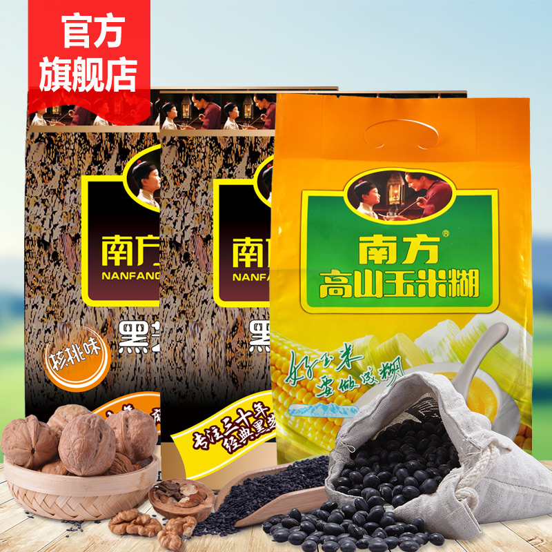 南方黑芝麻糊原味核桃味玉米糊600g*3 五谷杂粮代餐粉营养早餐产品展示图4