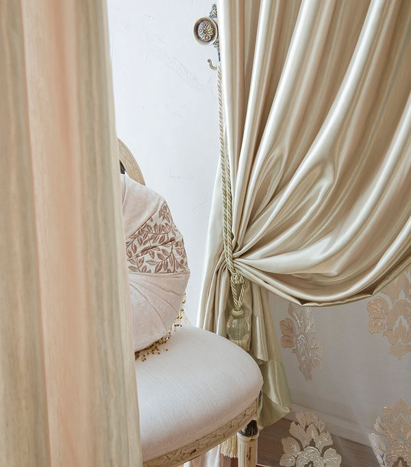 【青禾布艺】韩式香槟色高档遮光窗帘 卧室客厅加厚纯色遮光布