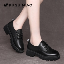 Rich Your Birds Women Shoes Flat Heel Small Leather Shoes Women Genuine Leather Spring Autumn Black Single Shoes Summer Pro Work Shoes
