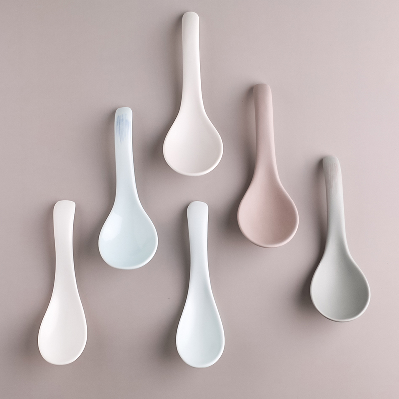 Island house in Japanese ceramic spoon, domestic large long - handled spoons, lovely dinner ultimately responds soup spoon restaurant business