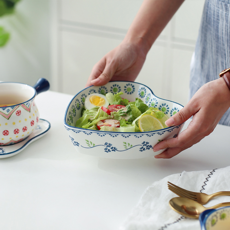 Island house in Poland national wind hand - made ceramic tableware with baking tray is the soup bowl of salad bowl PZ - 162