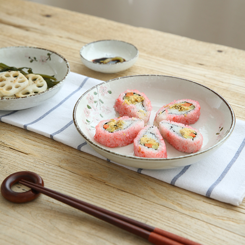 Sichuan in Japanese cherry blossom put ceramic tableware snow suits for of household bowl dish bowl dish dish combination dishes outfit