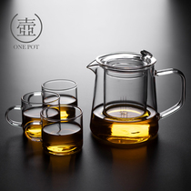 Japanese kung fu glass tea set set home guest whole set of bubble teapot simple filter high temperature resistant flower teapot
