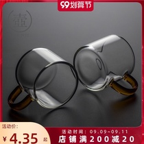 Glass teacup heat-resistant glass cup household with Tea Tea Cup master Single Cup kung fu tea set Japanese style