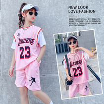 Girls basketball suit 2021 summer new cuhk short sleeve quick-drying girl sports two-piece summer