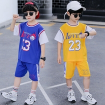 Children's basketball suit boy short sleeve shorts two-piece set of children's sports competition jersey quick-drying clothes summer