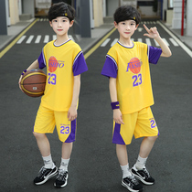 Summer children's basketball suit set primary school sports boys short sleeve jersey training suit boys quick-drying clothes breathable