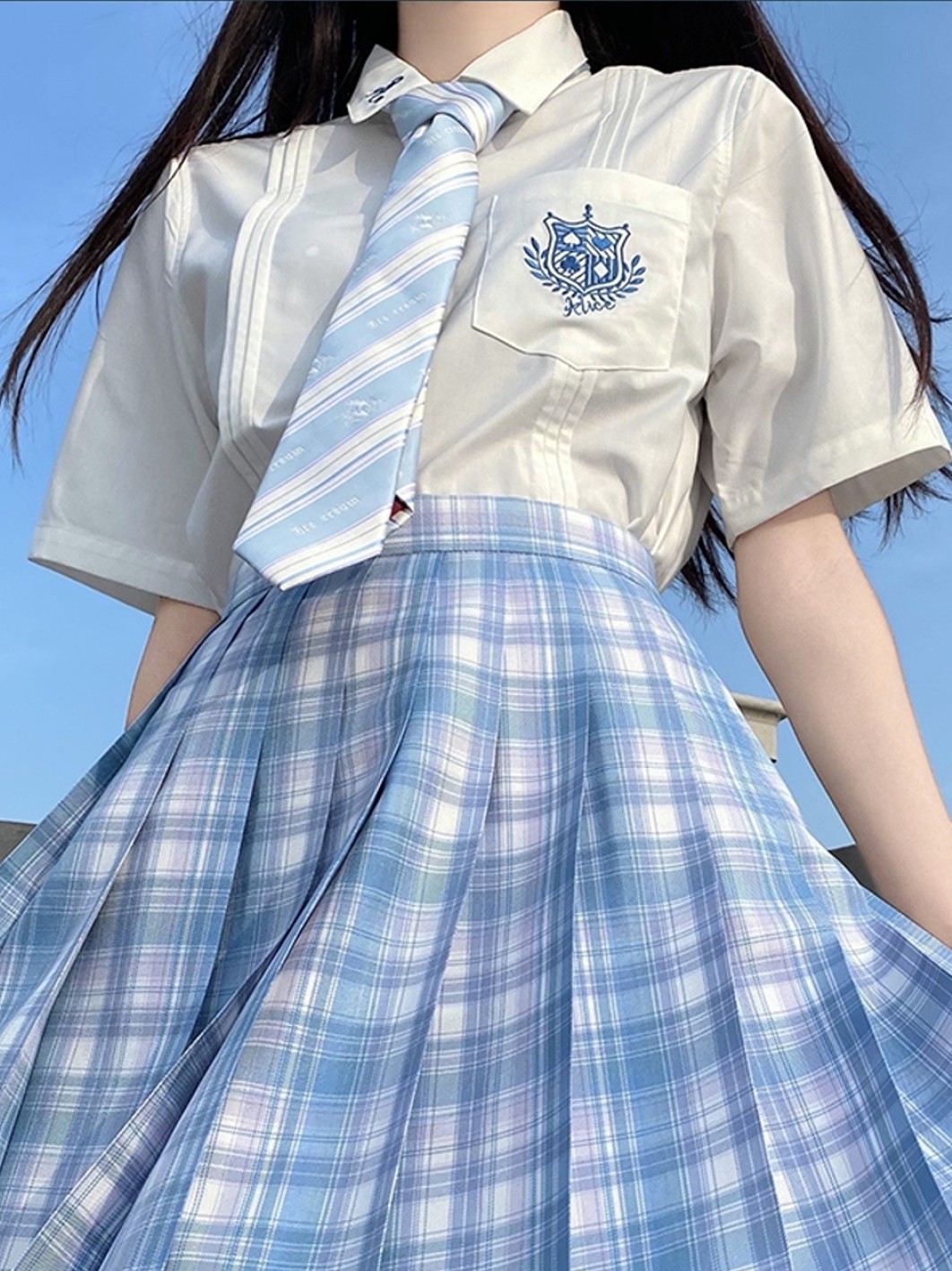 啦啦酱jk扑克魔法刺绣白衬衫