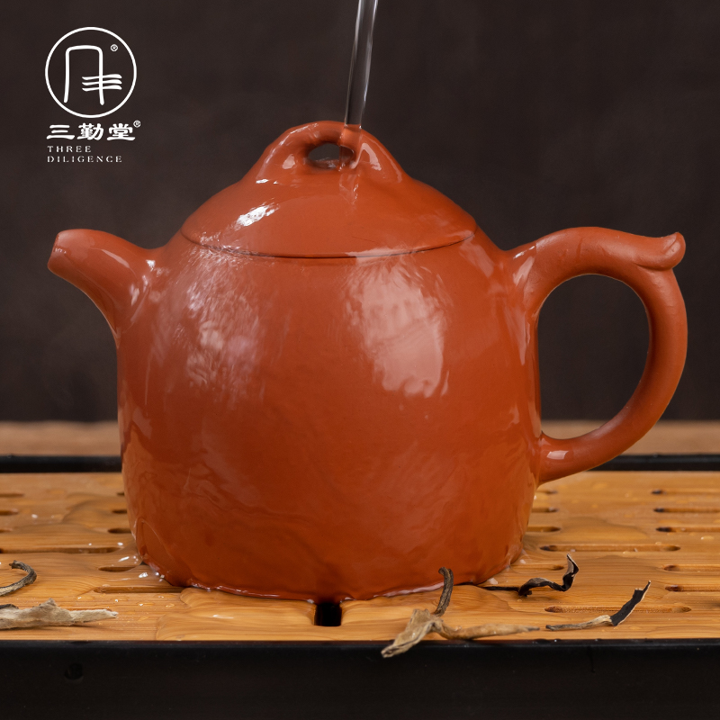 The three frequently yixing it authentic teapot with a suit pure manual undressed ore mud Qin Quan zhu pot