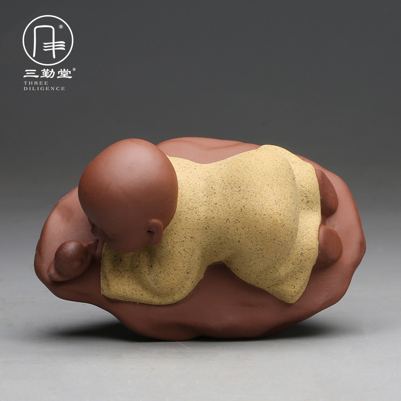 Three frequently hall of violet arenaceous the little novice monk tea pet furnishing articles tong qu monk kung fu tea accessories play S06031 tea tea