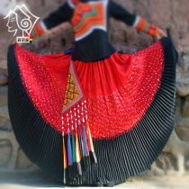 Cool Mountain Yi Costume Women Suit Beauty Aunt Traditional Dress Plexu Skirt Red Long Skirt Bridesmaid Dress Dance Suit