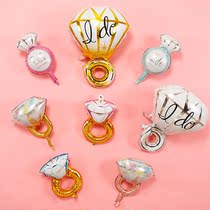 Chinese Valentines Day Valentines Day diamond ring diamond aluminum film balloon romantic wedding room confession proposal scene arrangement wedding decoration
