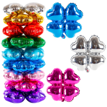 Four-leaf clover aluminum film balloon decoration arch shop venue opening event balloon layout Chengdu wedding supplies