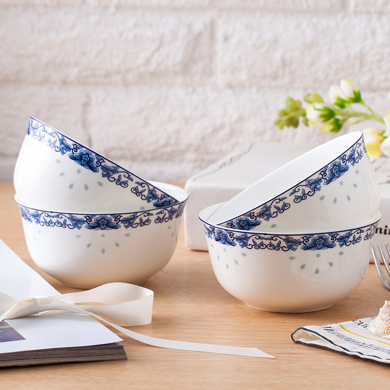 Jingdezhen ceramics ipads porcelain bowl set tableware rice bowls restoring ancient ways porringer combination of blue and white porcelain bowls to eat