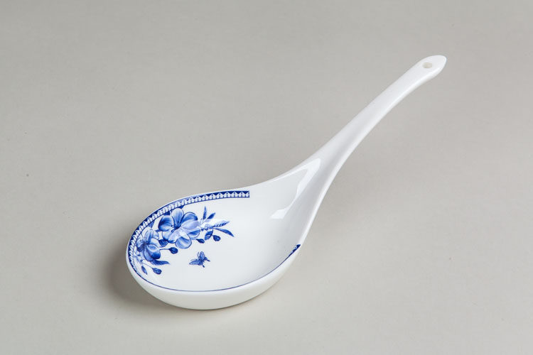 蝴蝶兰 大勺骨瓷 景德镇无铅釉陶瓷 大汤勺 大调羹 勺