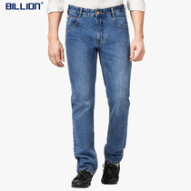 Billion autumn and winter thick straight jeans mens casual cotton mens trousers young pants trend