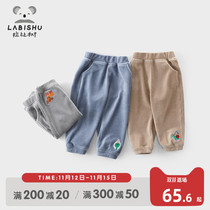 Rabbi tree childrens clothing boy corduroy pants 2021 Spring and Autumn new childrens loose casual pants baby trousers thin