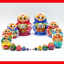  Matryoshka Matryoshka Basswood 10-layer paint daisy Strawberry childrens educational toy Birthday gift decoration