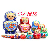 Matryoshka Russian imported characteristic handicrafts 15 layers of love double hearts for lovers gifts wedding commemorative ornaments