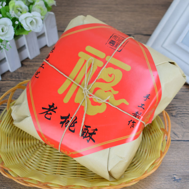 传统牛皮纸老月饼绿豆饼老桃酥传统糕点包装 纸绳牛皮纸标签100套