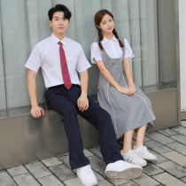 Shenzhen School Uniform High School Student Uniform Gown for men and women Summer clothes uniform trousers Western pants short sleeve shirt performance Lions dress