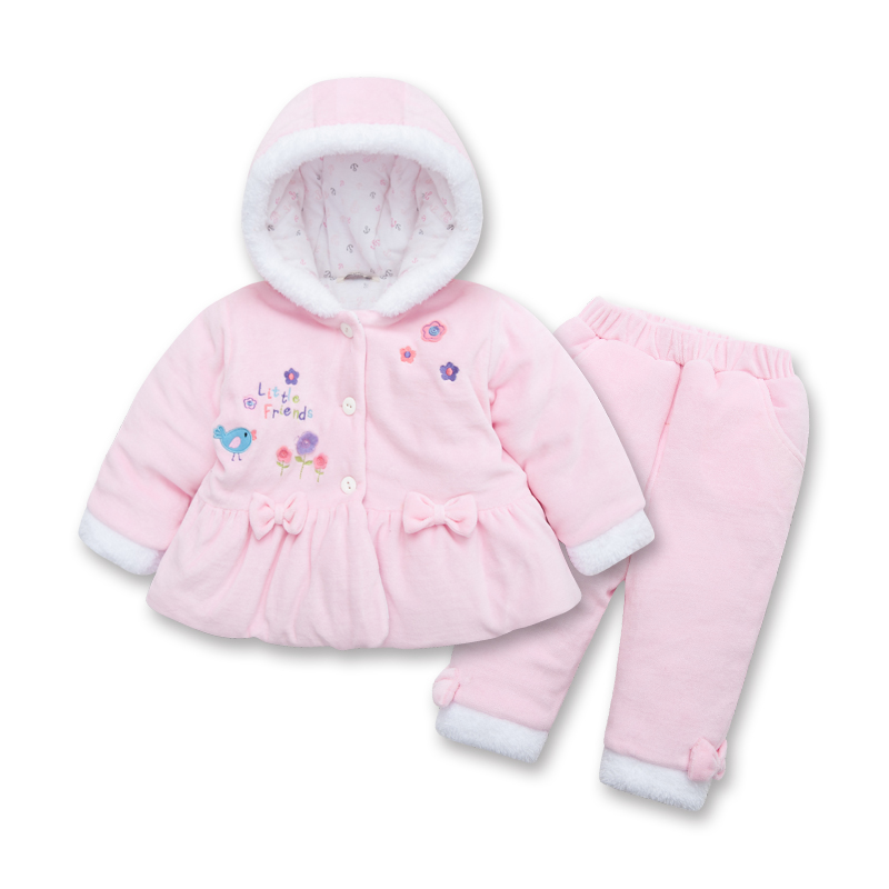 女宝宝棉衣套装外套加厚婴儿衣服冬款保暖儿童棉袄两件套外出服潮产品展示图1