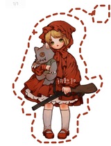 (False) Diablo Series Little Red Riding Hood Keychain Original Design Bag Acrylic Keychain Pendant