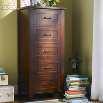 American furniture custom tall cabinet 5 chest chest simple modern retro drawer locker Mediterranean solid wood bucket cabinet