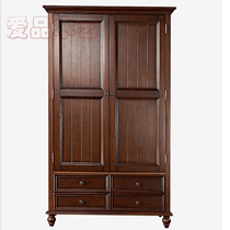 American country solid wood two door door bedroom overall wardrobe Jane European locker small apartment custom wardrobe