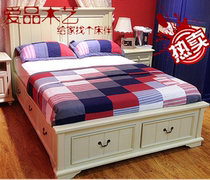Modern bed double bed Mediterranean American idyllic bed multi-drawer multifunctional panel storage bed customization