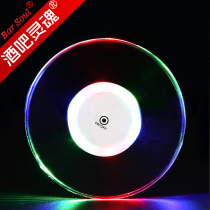Bar soul acrylic colorful LED glowing coaster creative bartender ultra-thin cocktail coaster base Light