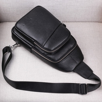 Chest Bag Mens Leather Bags Shoulder Messenger Bags Mens Small Bags Mobile Phone Waist Bags First Layer Leather Small Backpacks Mens Bags